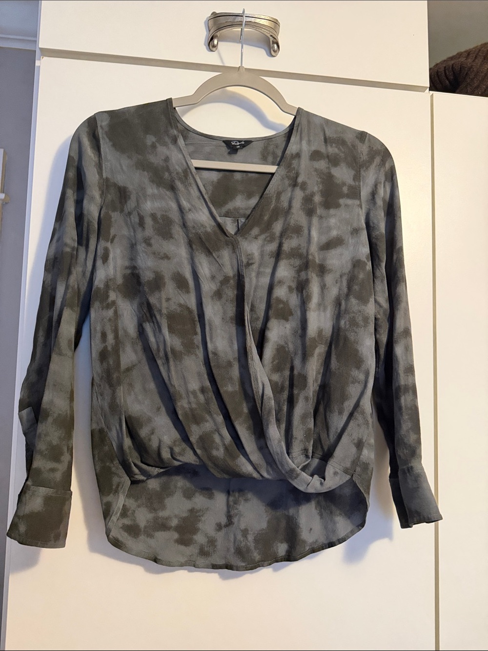 Rails Olive Tie-Dye Surplice Blouse
